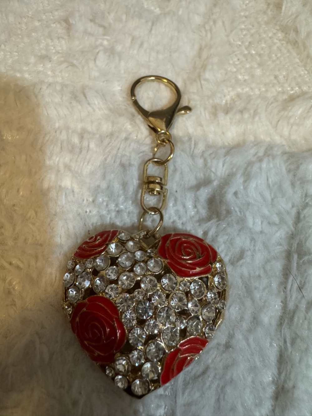 CRYSTAL HEART PURSE/BAG CHARM